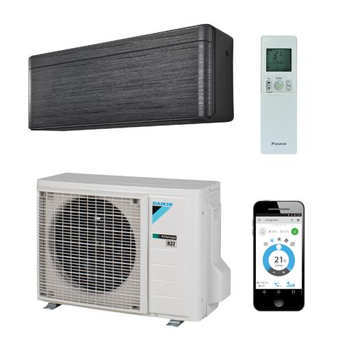 Daikin Stylish airconditionings unit set zwart hout R32 handelsonderneming-rjv.nl_1